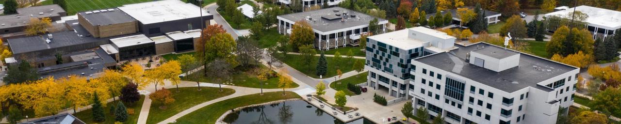 Drone photo of Zumberge Hall